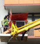 Cladding being stripped at Blackfriar Court Salford